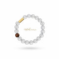 Rock Crystal Quartz Gong Wood Elastic Bracelet