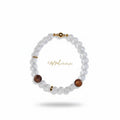 Rock Crystal Quartz Gong Wood Magnetic Bracelet